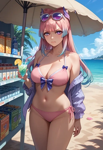 genshin impact,kokomi,bikini  - AI generated anime art