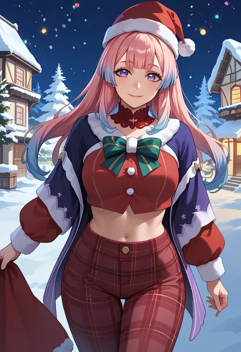 genshin impact,kokomi,Christmas,plaid trousers  - 