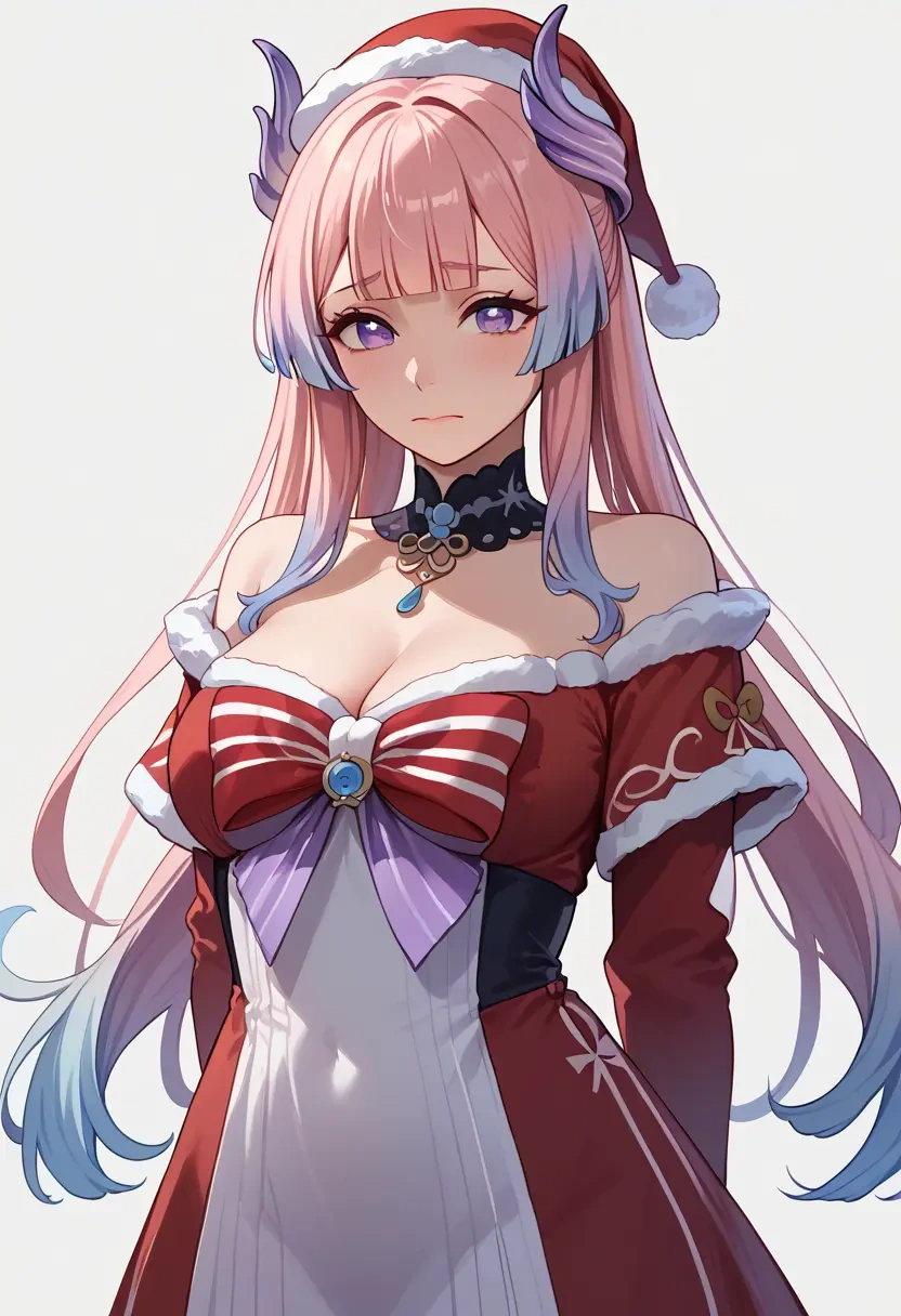 genshin impact,kokomi,Christmas,red velvet dress  - 