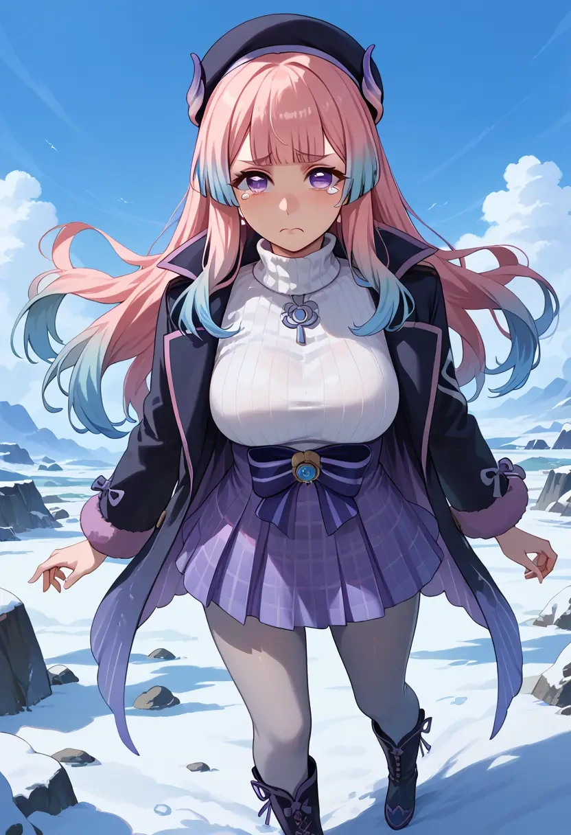 genshin impact,kokomi,winter,student uniform,pea coat  - 