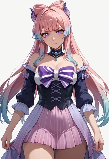 genshin impact,kokomi,vampire corset,lace blouse,velvet skirt  - AI generated anime art