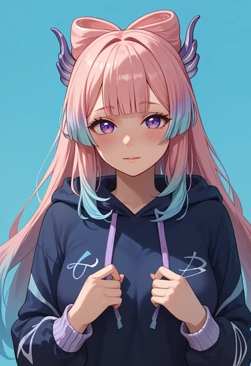 genshin impact,kokomi,hoodie,cropped,high-waisted joggers  - AI generated anime art