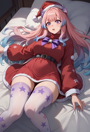 genshin impact,kokomi,Christmas,sweater dress,stockings  - AI generated anime art