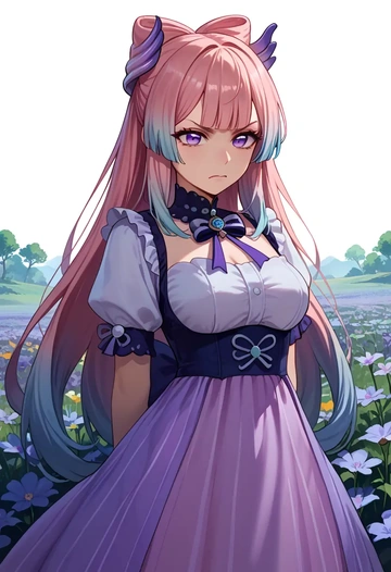 genshin impact,kokomi,haunted doll dress,lace gloves,ribbon choker  - AI generated anime art