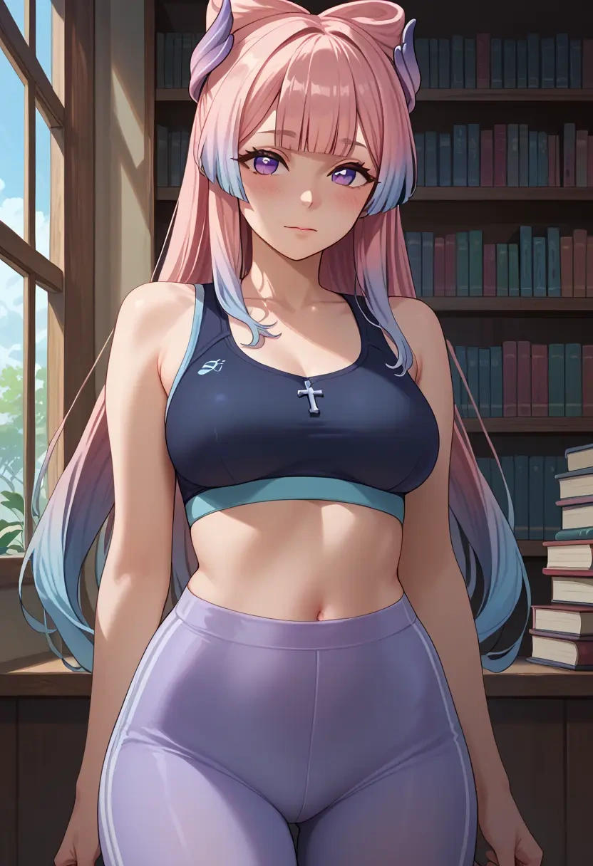 genshin impact,kokomi,sports bra,high-waisted leggings  - 