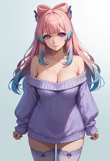 genshin impact,kokomi,off-shoulder,sweater  - AI generated anime art