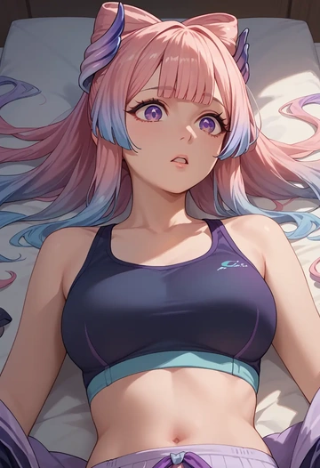 genshin impact,kokomi,sports bra,wide-leg joggers  - AI generated anime art