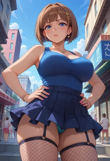 to_heart_(series),komaki_manaka,mini skirt, stockings  - AI generated anime art