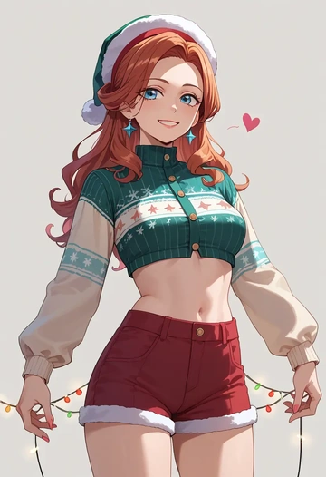 to_heart_(series),komaki_manaka,Christmas,red velvet shorts  - AI generated anime art