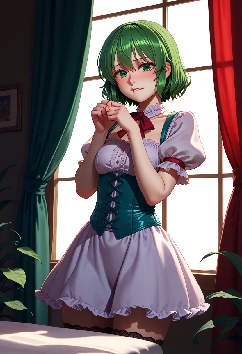 touhou,komano_aunn,Victorian-era,stockings,sexy  - 