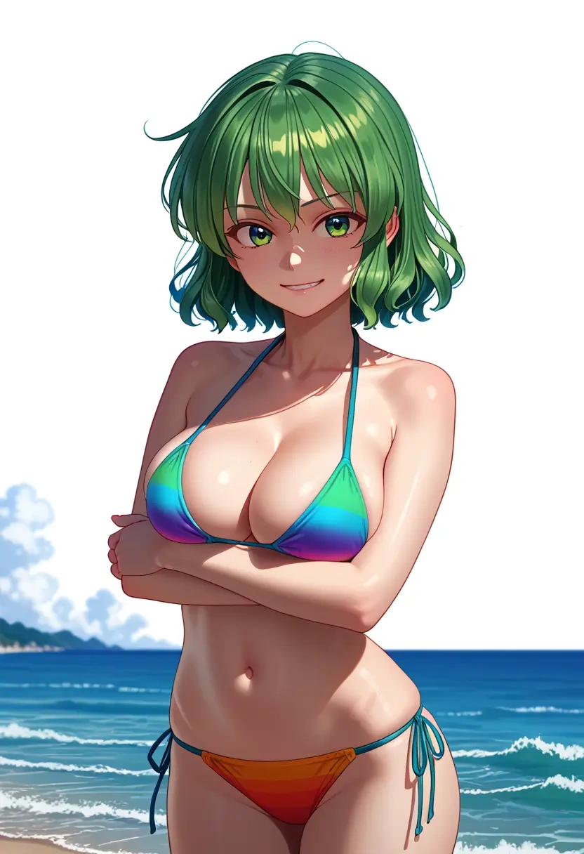 touhou,komano_aunn,bikini,rainbow-colored,sexy  - 