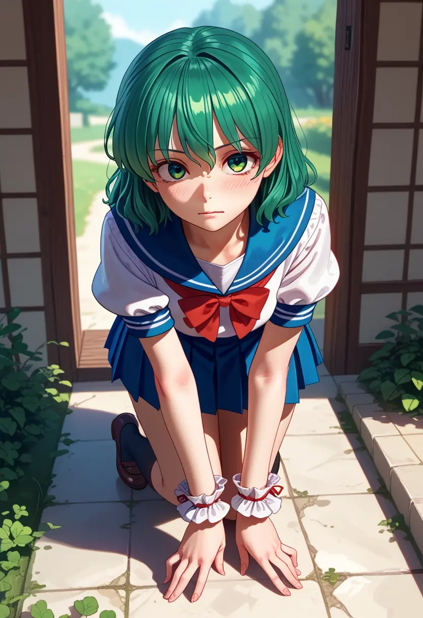 touhou,komano_aunn,sailor, uniform  - 