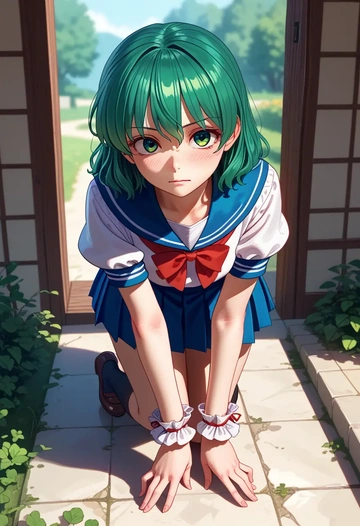 touhou,komano_aunn,sailor, uniform  - AI generated anime art