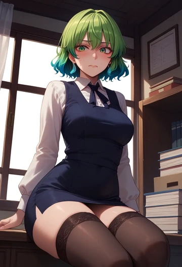 touhou,komeiji_koishi,secretary, stockings  - AI generated anime art