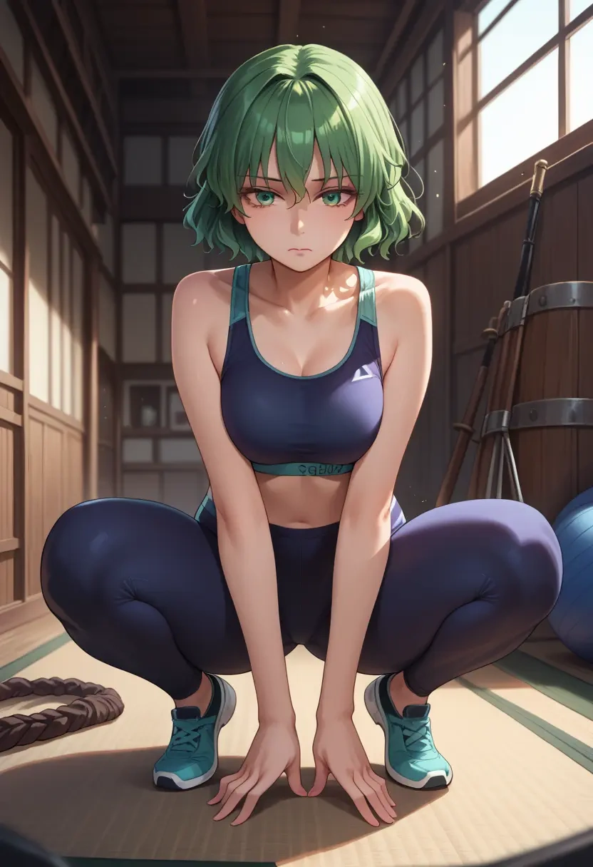 touhou,komeiji_koishi,yoga shorts, bra  - 