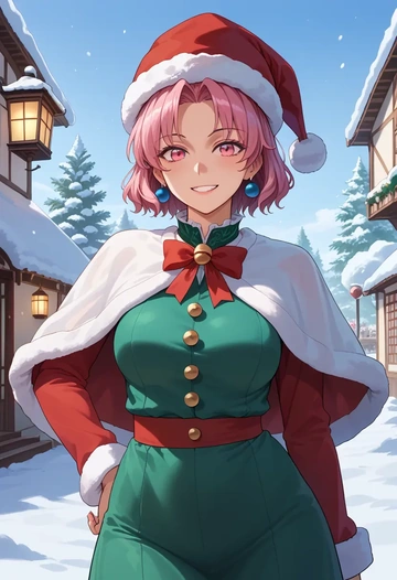 touhou,komeiji_satori,Christmas,dress  - AI generated anime art