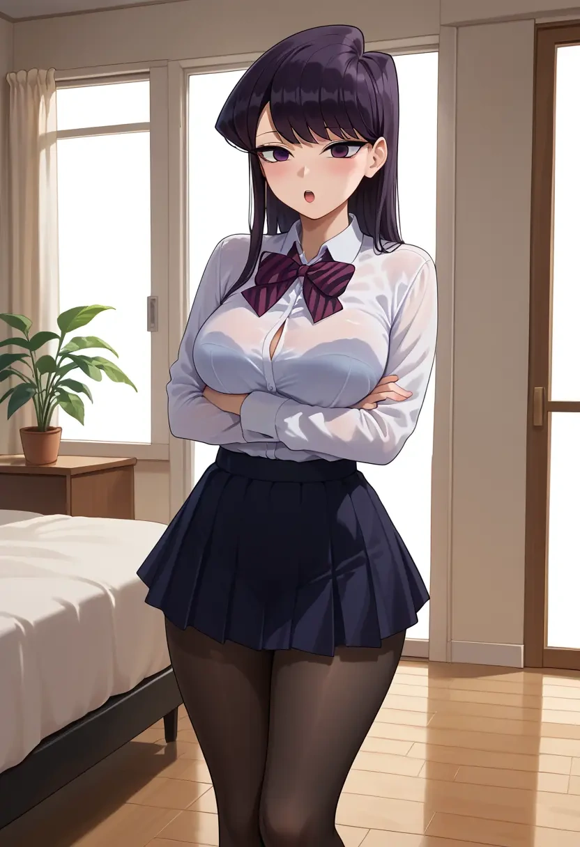 komi-san_wa_komyushou_desu,komi_shouko,shorts, pantyhose  - 