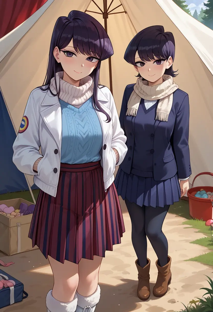 komi-san_wa_komyushou_desu,komi_shouko,winter,student uniform,puffer jacket  - 