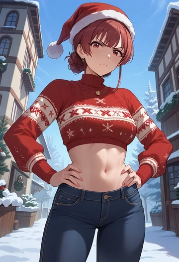 idolmaster,komiya_kaho,Christmas  - AI generated anime art