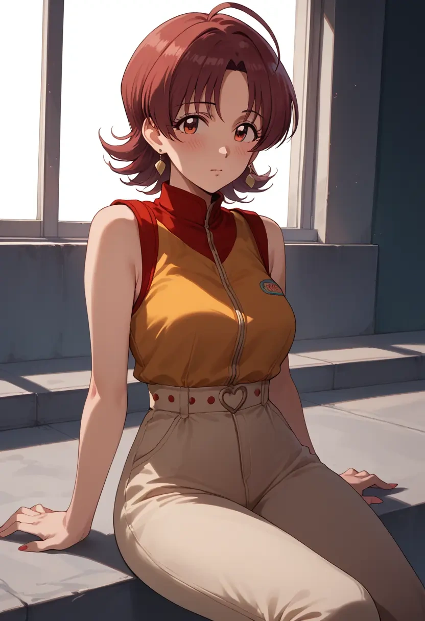 idolmaster,komiya_kaho,jumpsuit,sleeveless,flare pants  - 