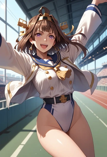 kantai_collection,kongou_(kancolle),athletic  - AI generated anime art