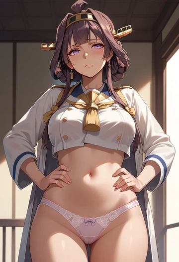 kantai_collection,kongou_(kancolle),lingerie  - AI generated anime art