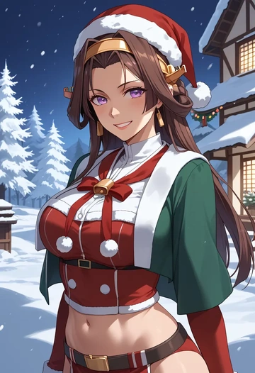 kantai_collection,kongou_(kancolle),Christmas,dress  - AI generated anime art