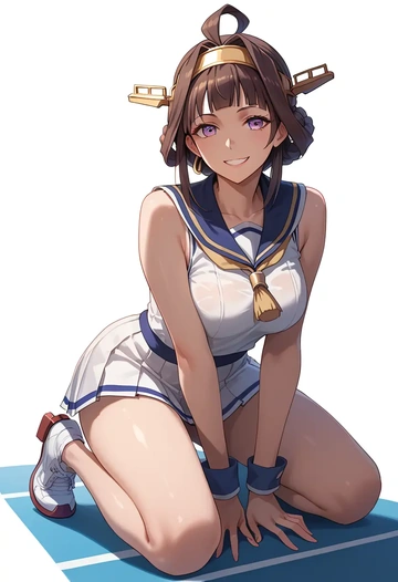 kantai_collection,kongou_(kancolle),tennis skirt  - AI generated anime art