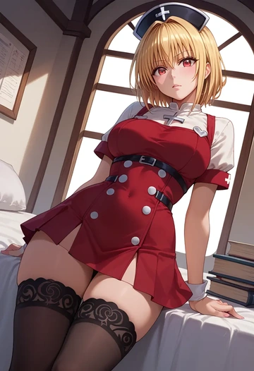 to_love-ru,konjiki_no_yami,nurse pantyhose,mini skirt, sexy  - AI generated anime art