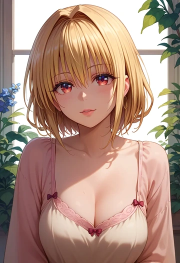 to_love-ru,konjiki_no_yami,pajamas  - AI generated anime art