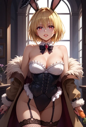 to_love-ru,konjiki_no_yami,bunny girl, sexy,stockings  - AI generated anime art