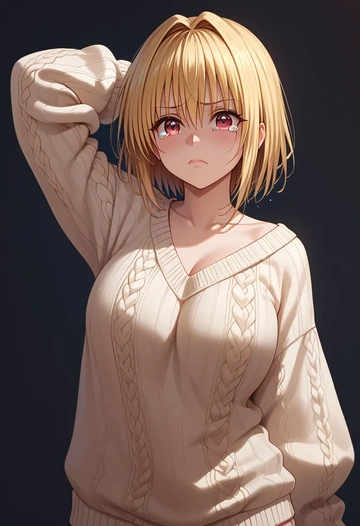 to_love-ru,konjiki_no_yami,sweater  - AI generated anime art