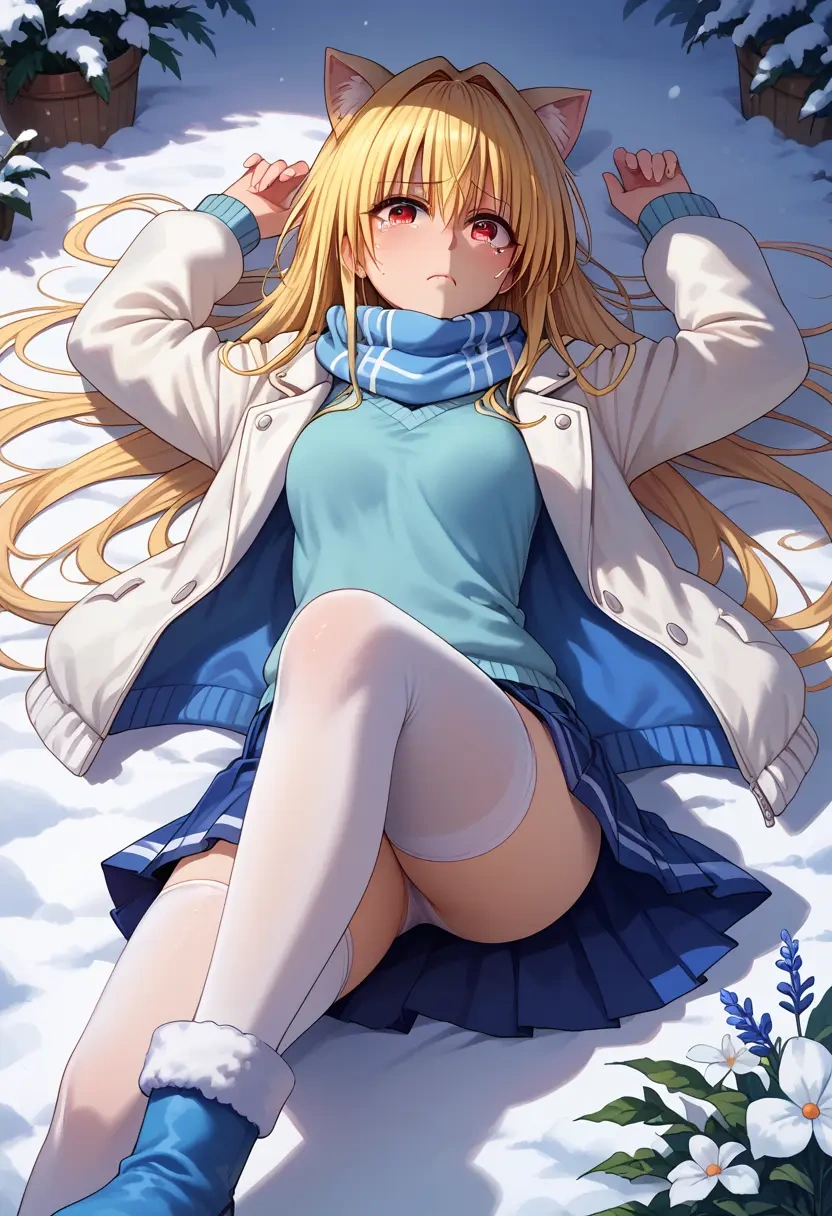 to_love-ru,konjiki_no_yami,winter,student uniform,puffer jacket  - 