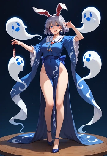 touhou,konpaku_youmu_(ghost),bunny girl  - AI generated anime art