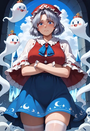 touhou,konpaku_youmu_(ghost),Christmas,sexy, stockings,  - AI generated anime art