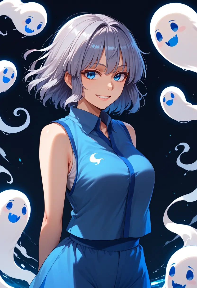 touhou,konpaku_youmu_(ghost),sports vest,capri leggings  - 