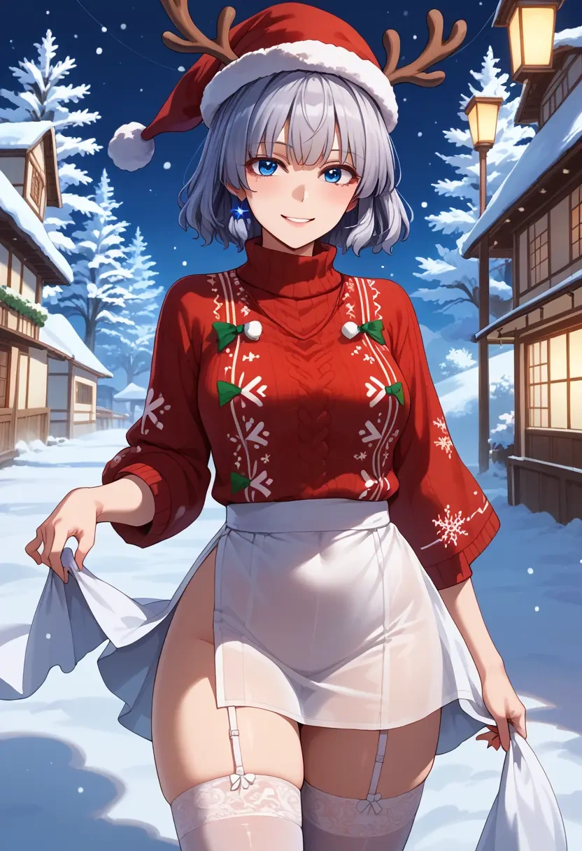 touhou,konpaku_youmu,sweater,stockings,Thigh garters  - 