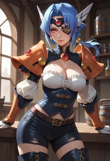 xenosaga,kos-mos,pirate  - AI generated anime art