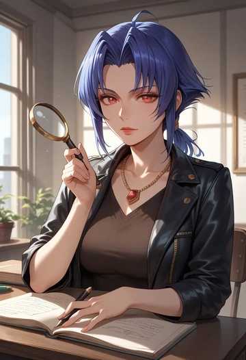 xenosaga,kos-mos,detective  - AI generated anime art