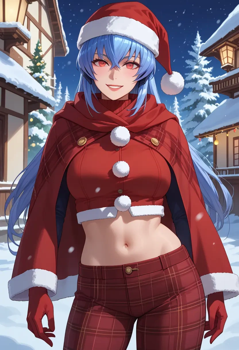 xenosaga,kos-mos,Christmas,plaid trousers  - 