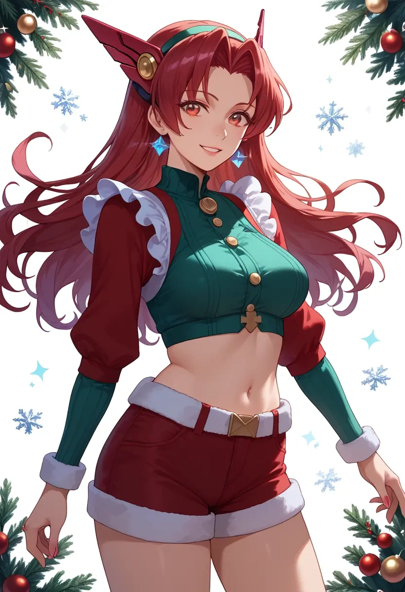 xenosaga,kos-mos,Christmas,red velvet shorts  - 