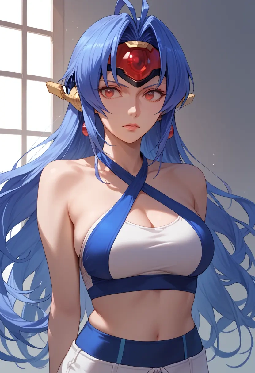 xenosaga,kos-mos,halter top,track pants  - 