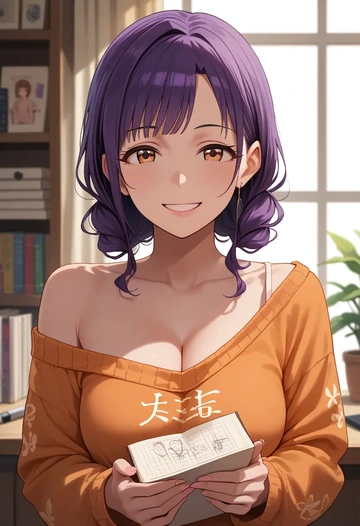 idolmaster,koshimizu_sachiko,orange,sweater  - AI generated anime art