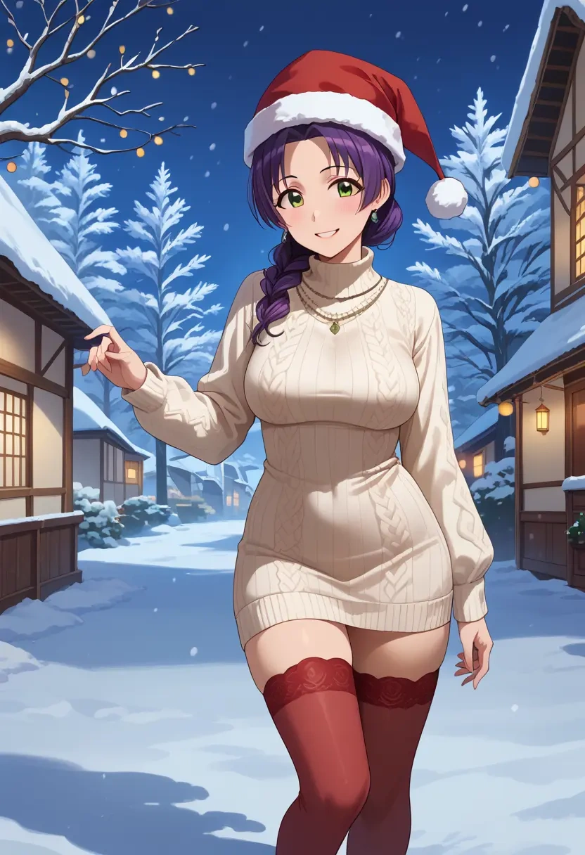 idolmaster,koshimizu_sachiko,Christmas,sweater dress,stockings  - 