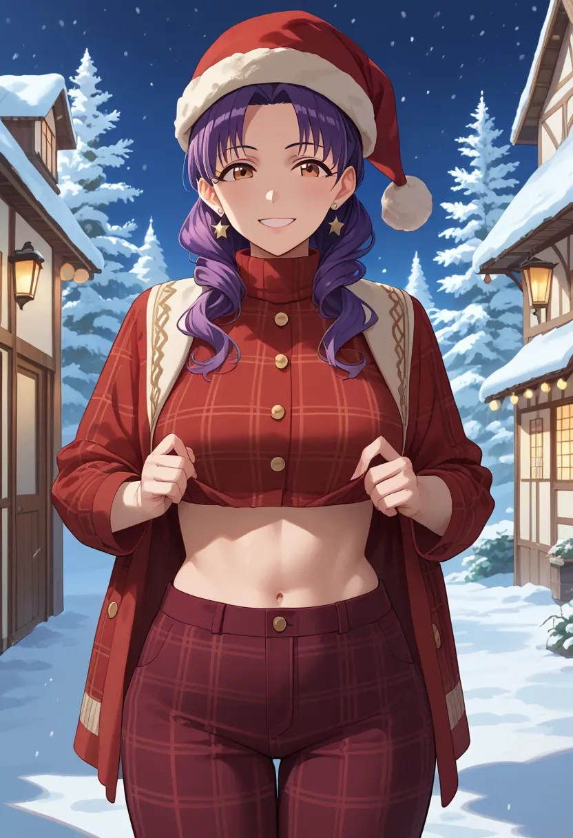 idolmaster,koshimizu_sachiko,Christmas,plaid trousers  - 