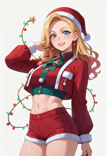 k-on!,kotobuki_tsumugi,Christmas,red velvet shorts  - AI generated anime art