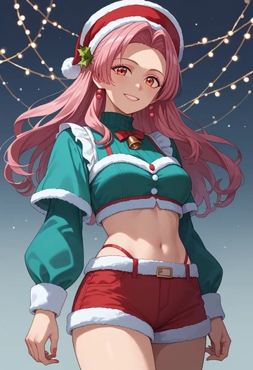 voiceroid,kotonoha_akane,Christmas,red velvet shorts  - AI generated anime art