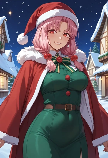 voiceroid,kotonoha_akane,Christmas,dress  - AI generated anime art