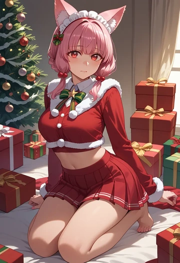 voiceroid,kotonoha_akane,Christmas,skirt  - AI generated anime art