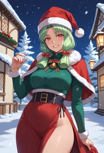 voiceroid,kotonoha_aoi,Christmas,dress  - AI generated anime art